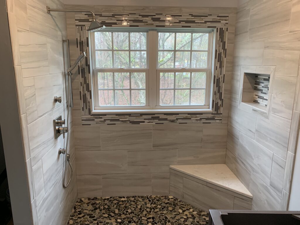 Plumbing in a custom tile shower